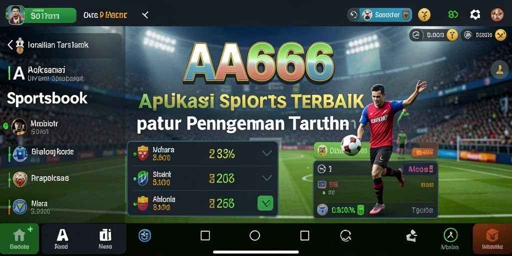 Tampilan permainan Sportsbook yang menarik dan interaktif dari AA666.