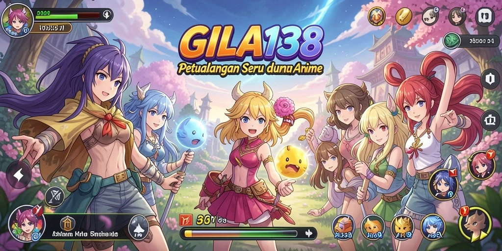 Tampilan menakjubkan dari gameplay GILA138 dengan karakter anime.