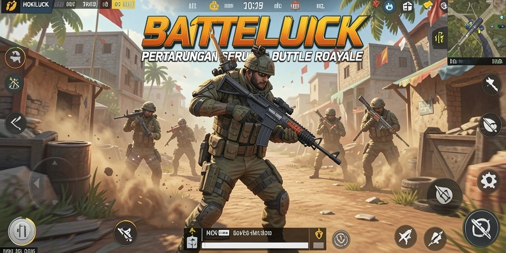 Tampilan gameplay HOKILUCK di arena pertempuran yang mendebarkan.