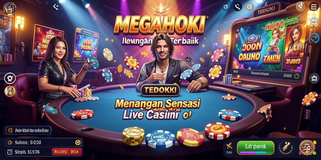 Tampilan gameplay menarik di MEGAHOKI dengan dealer langsung.