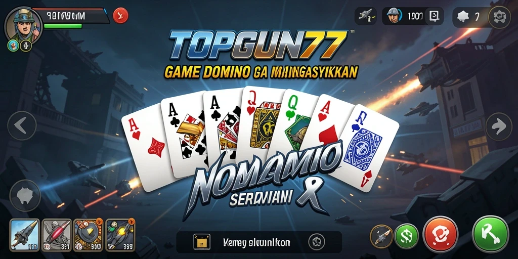 Screenshot TOPGUN77 menampilkan aksi seru permainan Domino.